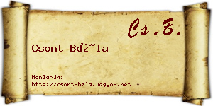 Csont Béla névjegykártya